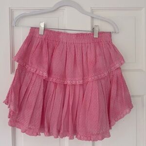 LoveShackFancy Pink Bubble Mini Skirt for Cocktail